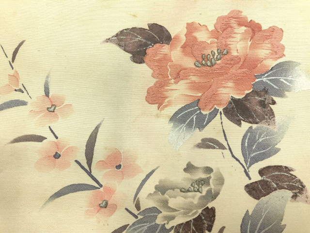 JAPANESE KIMONO / ANTIQUE NAGOYA OBI / EMBROIDERY / FLOWER